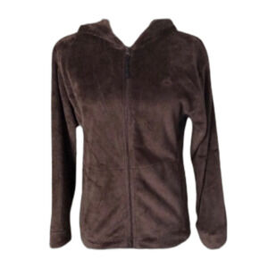 Snozu Brown Furry Hooded Jacket Soft Cozy Warm Hoodie